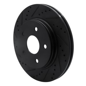 Jeep J8 Brake Rotor (1) - Front Left - R1 Concepts - Drilled & Slotted - Black - `08-`12